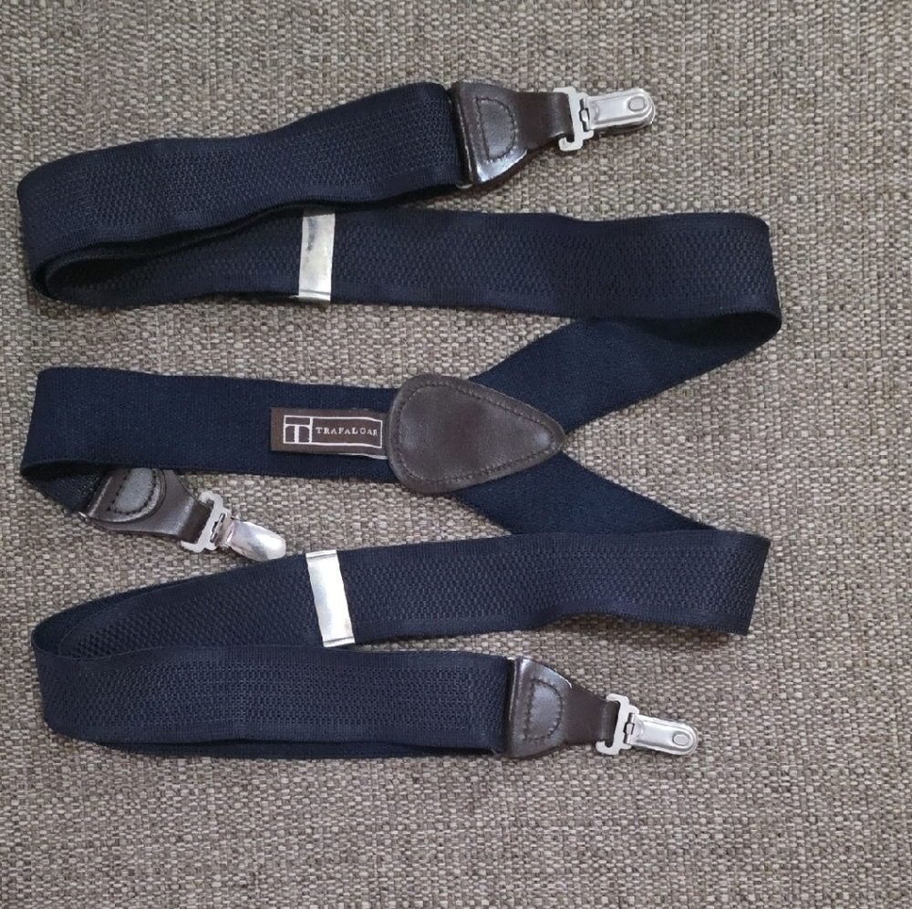 Trafalgar Dark Blue Belt Bag with Leather Accents